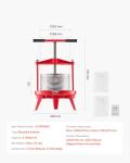 VEVOR 2.38 Gal/9L Fruit Wine Press, Stainless Steel Basket with Cross-beam and Triangular Structure, Manual Juice Maker, Cider Apple Grape Tincture Making Press with T-Handle for Kitchen Home