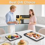 2Pack Stainless Steel Cutting Board,Double Sided Steel for kitchen Stainless Steel/Wheat Straw PP Cutting Board for meat, Large and Medium, Extra Pocekt Knife Sharpener