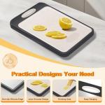 2Pack Stainless Steel Cutting Board,Double Sided Steel for kitchen Stainless Steel/Wheat Straw PP Cutting Board for meat, Large and Medium, Extra Pocekt Knife Sharpener