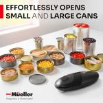 MÜELLERHOME SmoothEdge Auto Electric Can Opener – Battery‑Operated One‑Touch w Magnet Lid Lifter – Portable Hands‑Free Automatic Can Openers for Seniors & Arthritis, Smooth‑Edge Cut Technology, Black