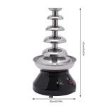Subiudzzh 5 Tiers Commercial Chocolate Fountain, 230W Stainless Steel Hot Fondue Fountain Machine Fondue Chocolate with Cleaning Brush 7 Lbs Capacity for Celebrations, Big Parties