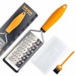 Deiss PRO Coarse Grater & Hand Held Cheese Grater - Sharp Stainless Steel Blades, Non-Slip Handle, Small Cheese Grater for Kitchen, Shredder, Dishwasher Safe