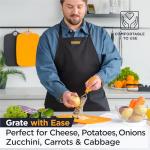 Deiss PRO Coarse Grater & Hand Held Cheese Grater - Sharp Stainless Steel Blades, Non-Slip Handle, Small Cheese Grater for Kitchen, Shredder, Dishwasher Safe