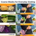 Deiss PRO Coarse Grater & Hand Held Cheese Grater - Sharp Stainless Steel Blades, Non-Slip Handle, Small Cheese Grater for Kitchen, Shredder, Dishwasher Safe