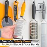 Deiss PRO Coarse Grater & Hand Held Cheese Grater - Sharp Stainless Steel Blades, Non-Slip Handle, Small Cheese Grater for Kitchen, Shredder, Dishwasher Safe