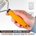 Deiss PRO Coarse Grater & Hand Held Cheese Grater - Sharp Stainless Steel Blades, Non-Slip Handle, Small Cheese Grater for Kitchen, Shredder, Dishwasher Safe