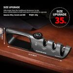 MAD SHARK Knife Sharpener, 6 Adjustable Sharpening Angle, Coarse & Fine Knife Sharpener Tool, Handheld Manual Knives Sharpener for Precision Kitchen Knives, Pocket, Scissors, Black