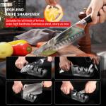 MAD SHARK Knife Sharpener, 6 Adjustable Sharpening Angle, Coarse & Fine Knife Sharpener Tool, Handheld Manual Knives Sharpener for Precision Kitchen Knives, Pocket, Scissors, Black
