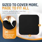 Toaster Oven Liners for Bottom of Oven (4 Pack) Reusable Non-Stick Heat Resistant Toaster Liners, Compatible with Ninja, Cuisinart, Emeril Lagasse & More, Toaster Mat, 12"x12" (Black)