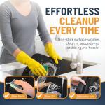 Toaster Oven Liners for Bottom of Oven (4 Pack) Reusable Non-Stick Heat Resistant Toaster Liners, Compatible with Ninja, Cuisinart, Emeril Lagasse & More, Toaster Mat, 12"x12" (Black)