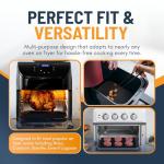 Toaster Oven Liners for Bottom of Oven (4 Pack) Reusable Non-Stick Heat Resistant Toaster Liners, Compatible with Ninja, Cuisinart, Emeril Lagasse & More, Toaster Mat, 12"x12" (Black)