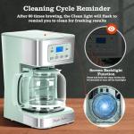 Taylor Swoden 12-Cup Programmable Coffee Maker, Regular & Strong Brew Drip Coffee Machine for Home and Office, Glass Carafe, Pause & Serve, Auto Shut Off, Green & Stainless Steel