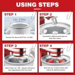 EZATO Ice Cream Maker Attachment for KitchenAid, Fits KitchenAid 4.5/5QT & 6QT Mixers, Frozen Ice Cream & Sorbet Gelato Maker, 2 Quart, White