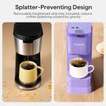 Tastyle Single Serve Coffee Maker for K Cup, Ground and Tea, Hot and Iced Coffee Machines with Bold Setting, 6 to 16 Oz Brew Sizes, Compact for Small Spaces, Purple (2.0 Version)