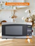 COMMERCIAL CHEF 1.6 Cubic Foot Microwave with 10 Power Levels, Small Microwave with Push Button, 1000 Watt Microwave with Digital Control Panels, Countertop Microwave with Timer, Stainless Steel