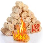 150Pcs Fire Starter - Natural Fire Starters for Campfires,Fireplace, Pellet Stove & Wood, Fire Pit, Smoker, BBQ, Chimney, Pizza Oven - Fire Starters for Grill, Charcoal Starter