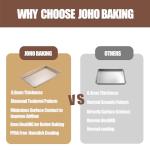 JOHO BAKING Cookie Sheets for Baking Nonstick, 2 Pack Heavy Duty 0.8mm Baking Sheet Pan Set Quarter(9x13in) & Jelly Roll(10x15in) with Diamond Texture, Gold Commercial Grade, Small Oven Safe