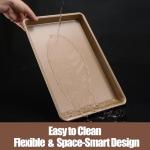 JOHO BAKING Cookie Sheets for Baking Nonstick, 2 Pack Heavy Duty 0.8mm Baking Sheet Pan Set Quarter(9x13in) & Jelly Roll(10x15in) with Diamond Texture, Gold Commercial Grade, Small Oven Safe