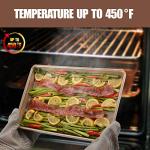 JOHO BAKING Cookie Sheets for Baking Nonstick, 2 Pack Heavy Duty 0.8mm Baking Sheet Pan Set Quarter(9x13in) & Jelly Roll(10x15in) with Diamond Texture, Gold Commercial Grade, Small Oven Safe