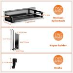 adoymiro 5 Pack Magnetic Spice Storage Rack Organizer for Refrigerator and Oven, Black Fridge Organizers and Storage, Paper towel holder, Punch and no-punch dual purpose (Black, 5p)