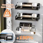 adoymiro 5 Pack Magnetic Spice Storage Rack Organizer for Refrigerator and Oven, Black Fridge Organizers and Storage, Paper towel holder, Punch and no-punch dual purpose (Black, 5p)