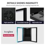 Icyglee Beverage Refrigerator and Cooler, 126 Can Mini fridge with Plastic Door, Beverage Cooler with Digital Temperature Display & Adjustable Shelves for Soda Beer or Wine, Black