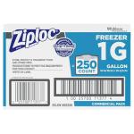 Ziploc 94604 Double-Zipper Freezer Bags, 1gal, 2.7mil, Clear w/Label Panel (Case of 250)