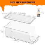 SCAVATA Skinny Can Organizer for Refrigerator, Stackable Tall Skinny Soda Pop Can Holder Dispenser with Lid for Fridge Pantry Rack Freezer, Clear Plastic Storage Bins-Holds 12 Slim Cans (See-through)