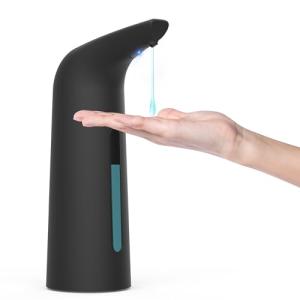 XZUO Automatic Touchless Soap Dispenser with 4 Adjustable Levels，400ml Battery Operated Liquid Hand Sanitizer Pump for Kitchen Sink, Bathroom Countertop-Infrared Sensor, Plastic, Waterproof Design