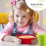 PLASKIDY Cereal Bowls with Straws & Kids Straw Cups - Set of 4 Kids Plastic Bowls with Straws & 4 Straw Cups for Kids BPA Free Dishwasher Safe Kids Bowls with Built-In Straw Include 3 Cleaning Brushes