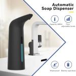 XZUO Automatic Touchless Soap Dispenser with 4 Adjustable Levels，400ml Battery Operated Liquid Hand Sanitizer Pump for Kitchen Sink, Bathroom Countertop-Infrared Sensor, Plastic, Waterproof Design