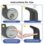 XZUO Automatic Touchless Soap Dispenser with 4 Adjustable Levels，400ml Battery Operated Liquid Hand Sanitizer Pump for Kitchen Sink, Bathroom Countertop-Infrared Sensor, Plastic, Waterproof Design