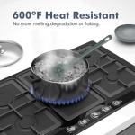 ChefAide 5 Pieces Silicone Spatula Set, Food Grade Rubber Spatula, Upgrade Strong Handle with Ergonomic Grip, Heat Resistant Up to 600°F for Nonstick Cookware, Cooking Dried Thyme