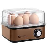 Annie & Mia Design Electric Egg Cooker, Stainless Steel 8 Egg Capacity egg boiler, 500W, Hard, Medium, Soft Boiled Egg Poacher, egg steamer, Multi-function, Knob Auto Shut-Off Function (Gold)
