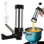 Churro Maker Machine, 3-in-1 Stainless Steel Churro Gun Kit, Cookies Press for Baking, Hollow Churro Maker Tool for Beginners DIY Cake Maker Decorating Baking, Easy to Install/Use