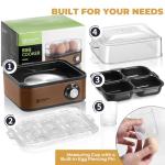 Annie & Mia Design Electric Egg Cooker, Stainless Steel 8 Egg Capacity egg boiler, 500W, Hard, Medium, Soft Boiled Egg Poacher, egg steamer, Multi-function, Knob Auto Shut-Off Function (Gold)