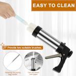 Churro Maker Machine, 3-in-1 Stainless Steel Churro Gun Kit, Cookies Press for Baking, Hollow Churro Maker Tool for Beginners DIY Cake Maker Decorating Baking, Easy to Install/Use
