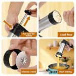 Churro Maker Machine, 3-in-1 Stainless Steel Churro Gun Kit, Cookies Press for Baking, Hollow Churro Maker Tool for Beginners DIY Cake Maker Decorating Baking, Easy to Install/Use