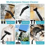 Steam Cleaner, Portable Steamer for Cleaning with 15pcs Accessories, 6-Level Adjustable, 15s Heat-Up, Handheld Steam Cleaner for Home for Tile, Grease, Dirt, Grout, Car Detailing, Green