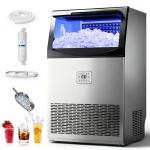 Manastin Commercial Ice Maker, 200lbs/24H Large Ice Machine with 33lbs Storage Capacity, Under Counter Ice Maker with Water Filter, for Home & Bar, Self-Cleaning, Timer, 96 Ice Cubes/15 Mins