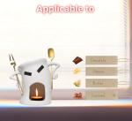 Mini Ceramic Fondue Set: Chocolate Fondue Melting Cup, Cheese Fondue Pot, Candy Mini Fondue Cups with 1 Fork & 1 Scoop - Food-Safe Gift for Parties, Gifts, Cozy Nights (Red)