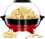 Gadgy Popcorn Machine – 800W Electric Hot Oil Popcorn Maker with Non-Stick Plate, Lid & Stirrer – Large 24-Cup Popper for Home, Parties, Movie Night – Butter, Sugar & Spice Compatible (Red)