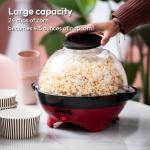 Gadgy Popcorn Machine – 800W Electric Hot Oil Popcorn Maker with Non-Stick Plate, Lid & Stirrer – Large 24-Cup Popper for Home, Parties, Movie Night – Butter, Sugar & Spice Compatible (Red)