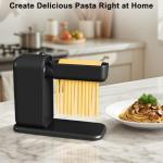 GEFT Electric Pasta Maker, 3-in-1 Pasta Maker Machine Includes Pasta Roller Spaghetti Cutter & Fettuccine Cutter with Cleaning Brush, Noodle Maker for Home Use, Black