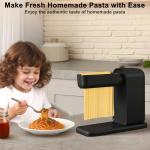 GEFT Electric Pasta Maker, 3-in-1 Pasta Maker Machine Includes Pasta Roller Spaghetti Cutter & Fettuccine Cutter with Cleaning Brush, Noodle Maker for Home Use, Black