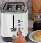 GE 2 Slice Toaster, Extra Wide Slots for Toasting Bagels, Breads, Waffles & More, 7 Adjustable Shade Settings, Removable Crumb Tray, Countertop Kitchen Essentials, 850 Watts, White