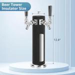 Beer Tower Cooler Insulator, Kegerator Tower Insulator Sleeve for 3” Double Tap Draft Beer Tower, Stretchy Neoprene Beer Tower Cooler Sleeve Beer Keg Tower Insulator Reduce Foam