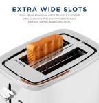GE 2 Slice Toaster, Extra Wide Slots for Toasting Bagels, Breads, Waffles & More, 7 Adjustable Shade Settings, Removable Crumb Tray, Countertop Kitchen Essentials, 850 Watts, White