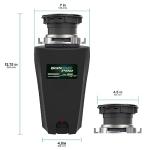 WASTEMAID 10-US-WMP-459 Pro Anti-Jam Garbage Disposer, 1/3 HP, Black