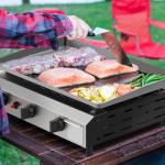ADREAK 3 Burner BBQ Flat Top Grill, 25.6 Inch Stainless Steel Portable Detachable Gas Griddle, 30,000 BTU Propane Griddle for Camping